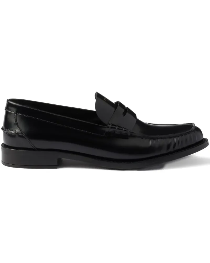 Prada Loafer aus gebürstetem Leder 20mm - Schwarz Schwarz