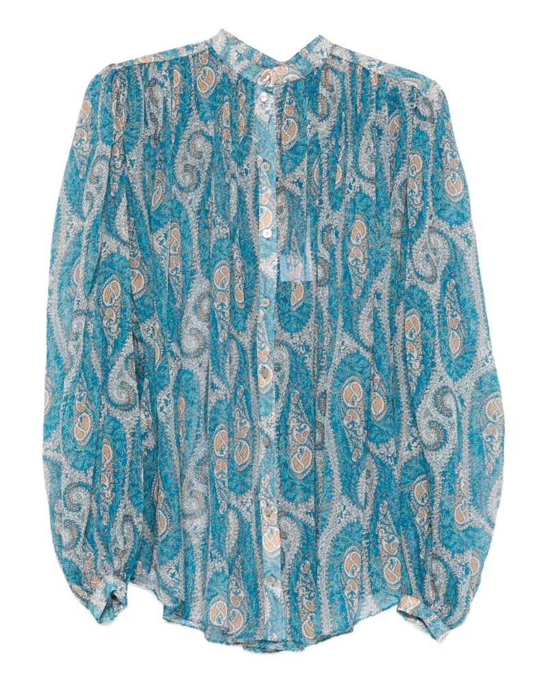 Etro Paisley Fant Seidenbluse - Blau Blau