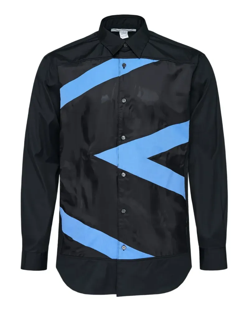 Comme des Garçons geometric-panelled long-sleeve shirt - Schwarz Schwarz