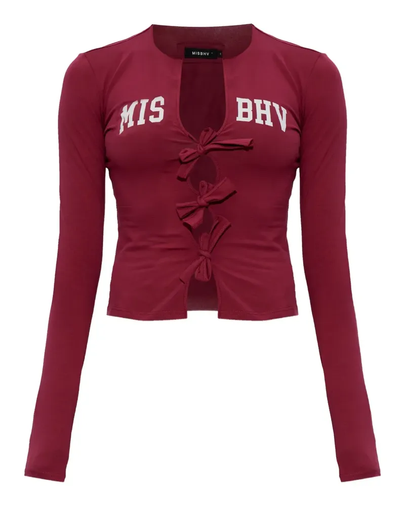 MISBHV Bluse mit Schleifendetail - Rot Rot