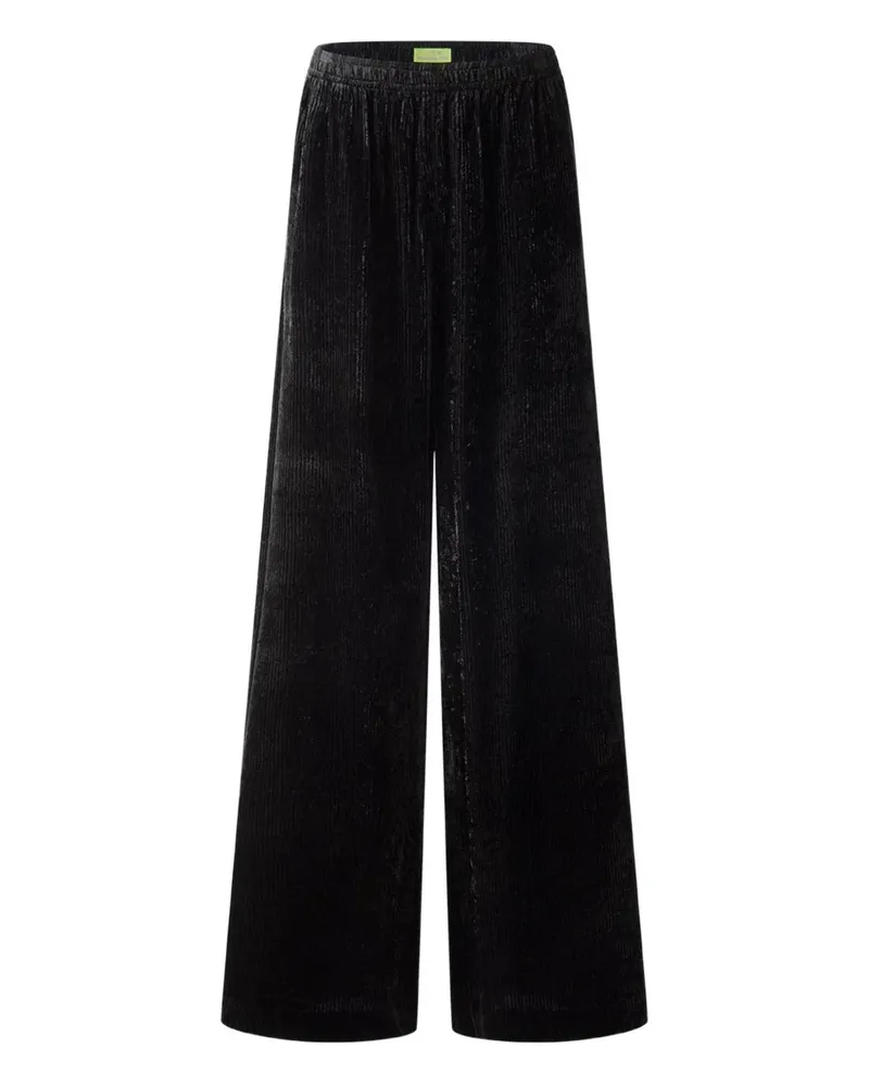 Shanghai Tang Weite Hose aus Samt - Schwarz Schwarz
