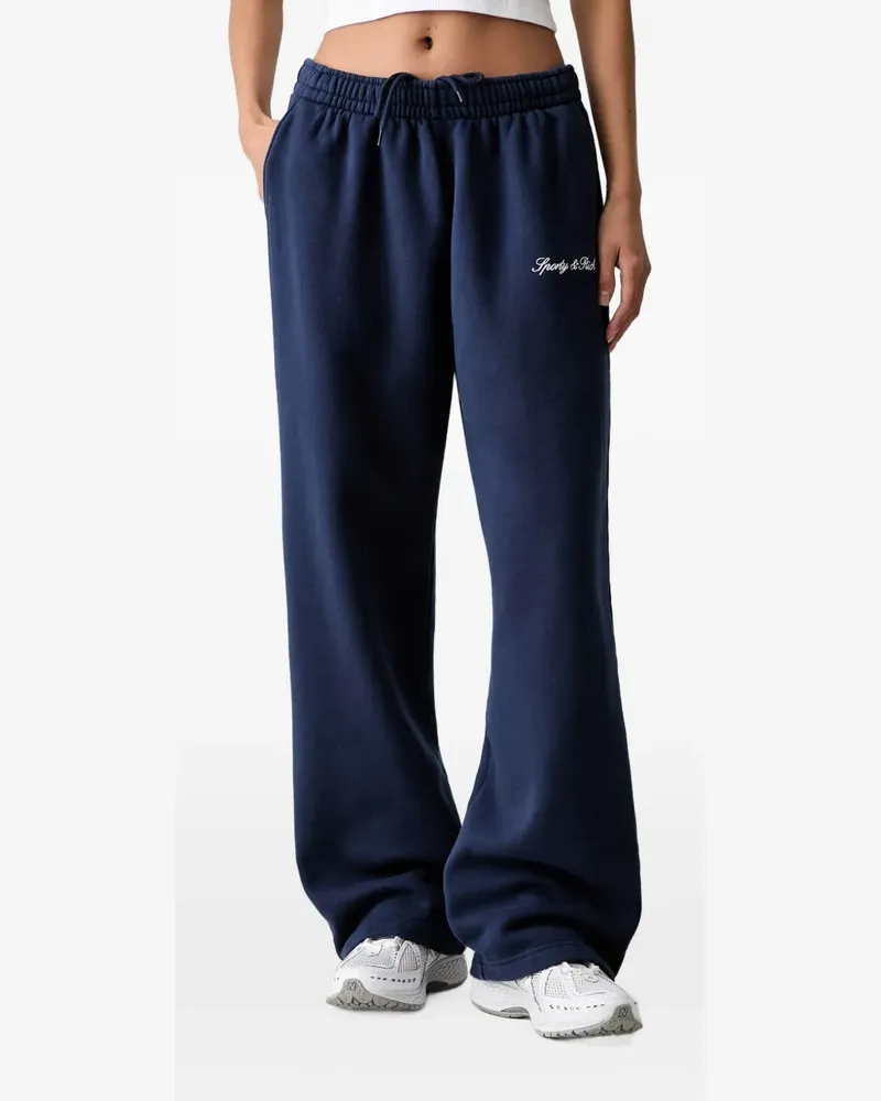 SPORTY & RICH Jogginghose mit Logo-Stickerei - Blau Blau