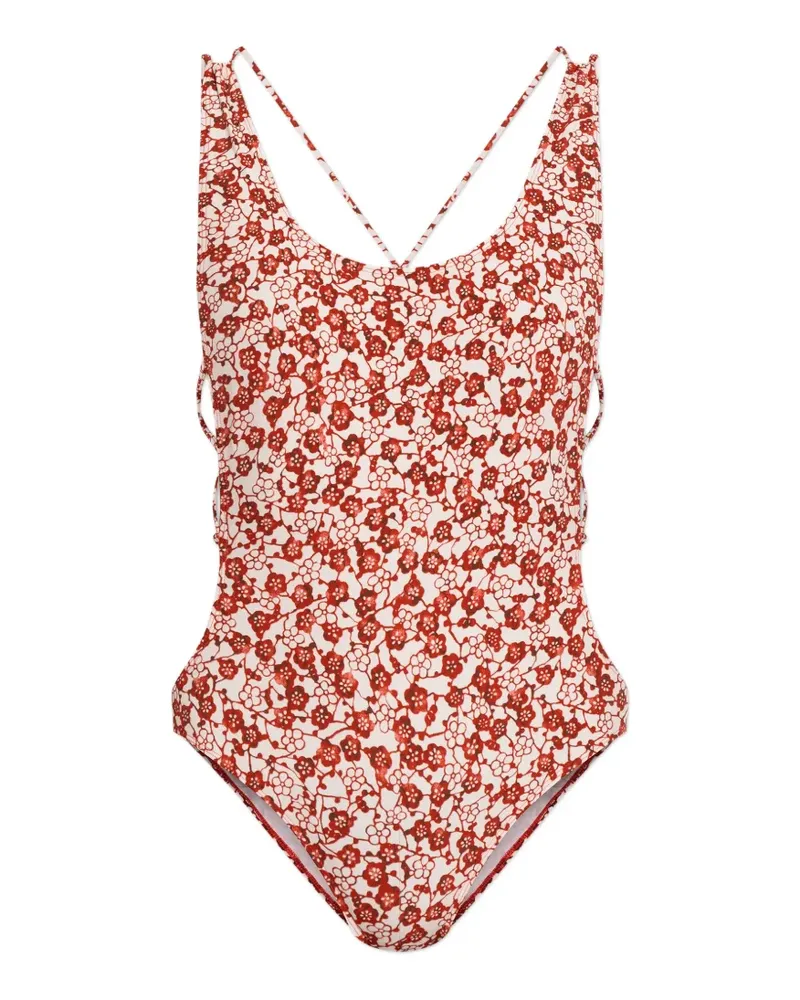 Isabel Marant Tenisia floral swimsuit - Weiß Weiß