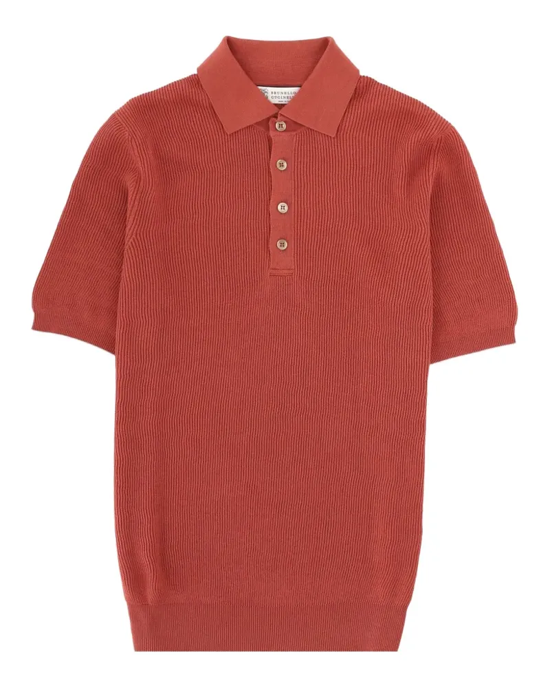 Brunello Cucinelli ribbed polo shirt - Rot Rot