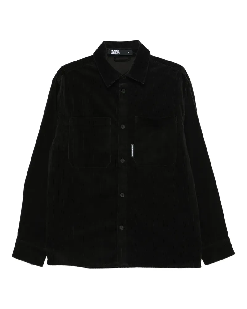 Karl Lagerfeld Cordjacke mit Brusttasche - Schwarz Schwarz