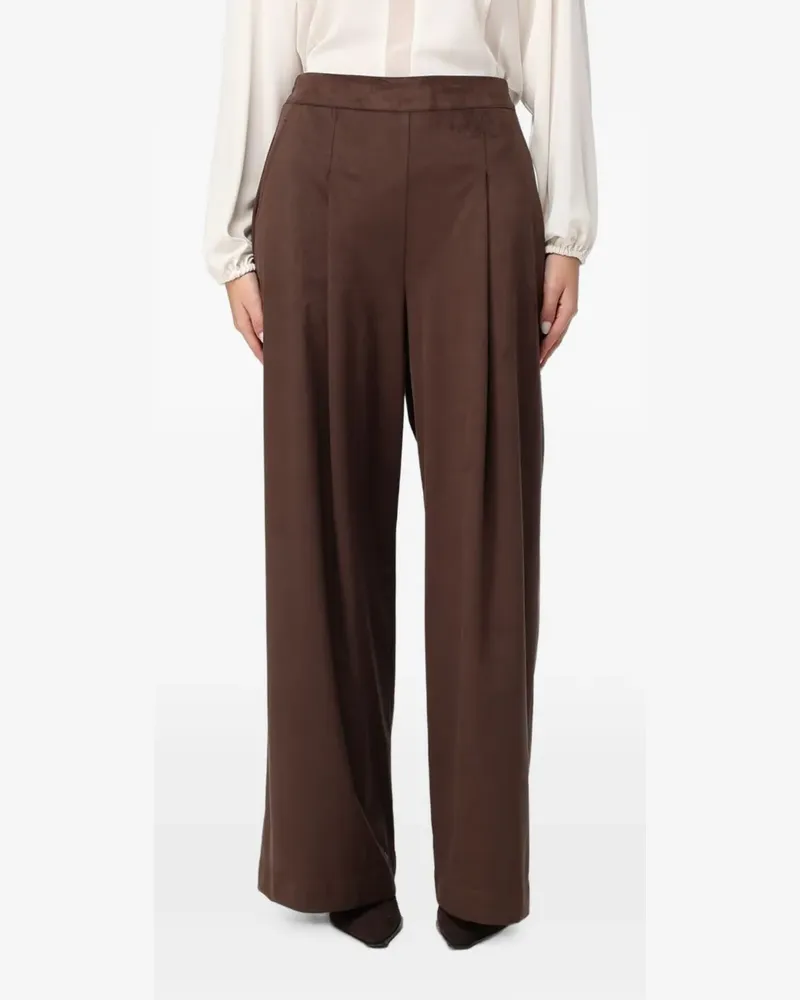Hanita Wide-Leg-Hose mit Bundfalten - Braun Braun