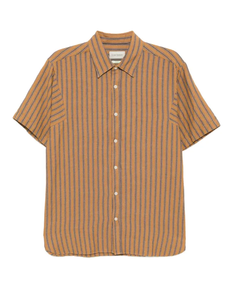 Oliver Spencer Gestreiftes Gassison Hemd - Orange Orange