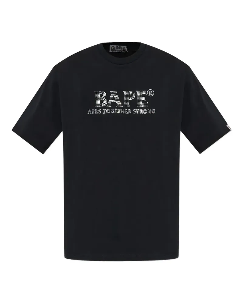BAPE rhinestone-embellished T-shirt - Schwarz Schwarz