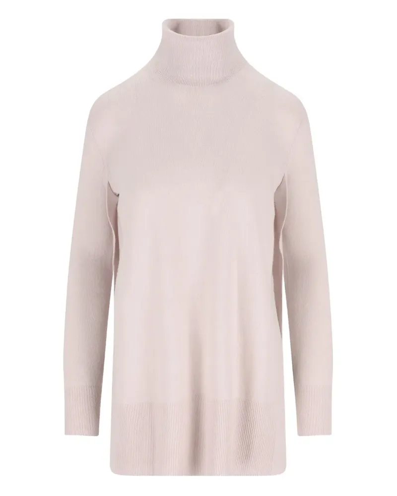 Alpha Studio Rollkragenpullover mit geripptem Saum - Nude Nude