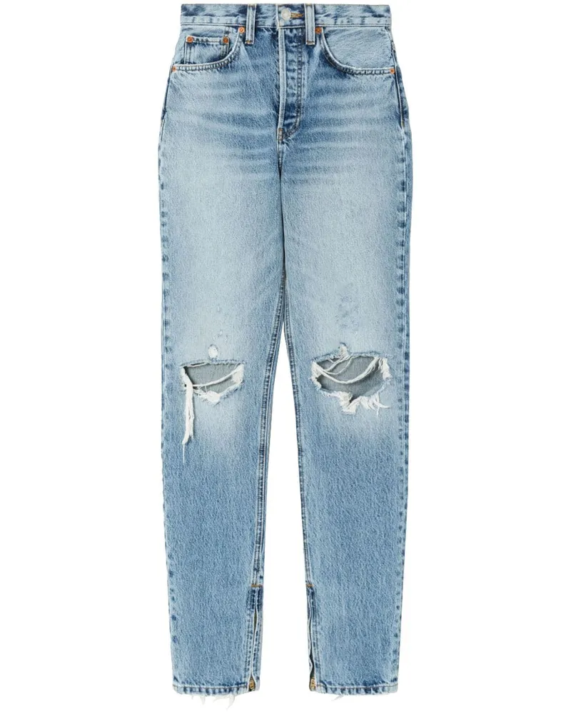 RE/DONE Super High Drainpipe Jeans Blau