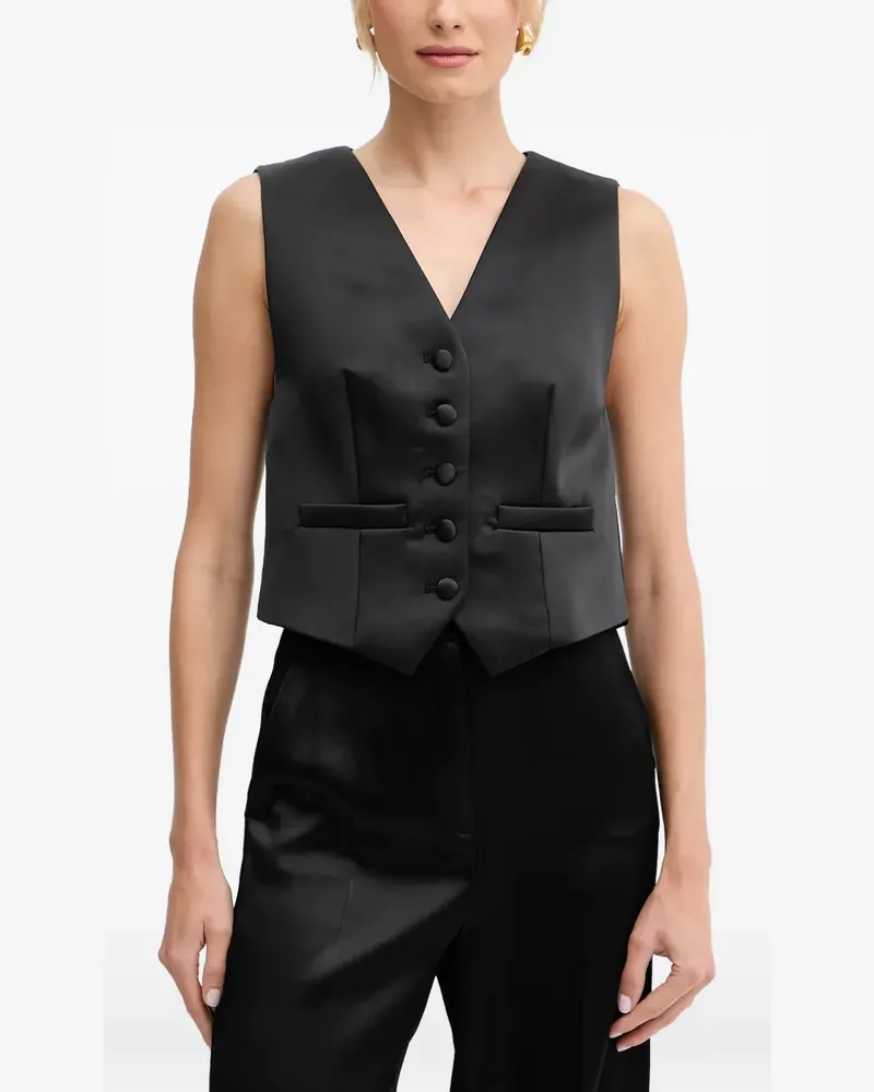 Luisa Spagnoli Scolaro buttoned V-neck waistcoat - Schwarz Schwarz