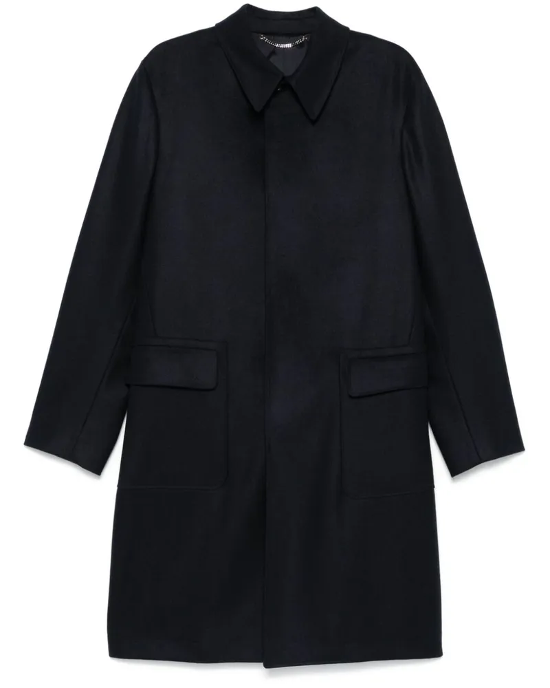 Canali Klassischer Wollmantel - Blau Blau