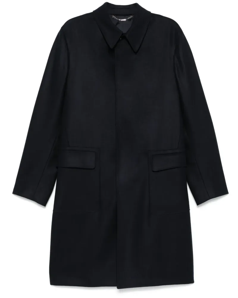 Canali Klassischer Wollmantel - Blau Blau