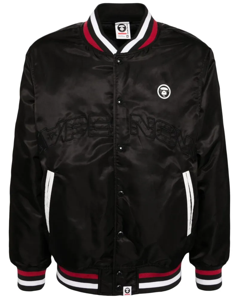 BAPE Bomberjacke mit Logo-Patch - Schwarz Schwarz