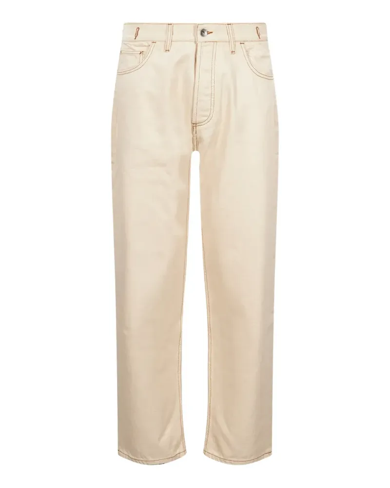 YMC Bez Straight-Leg-Jeans mit Kontrastnähten - Nude Nude