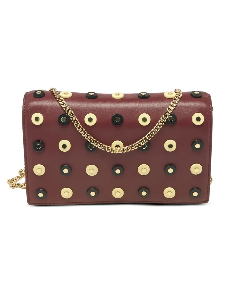 Diane von Furstenberg studded soiree leather clutch - Rot Rot