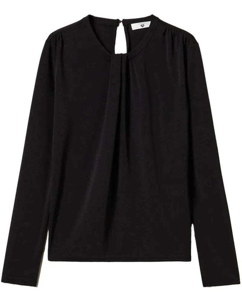 Twin-Set Drapierte Jerseybluse - Schwarz Schwarz