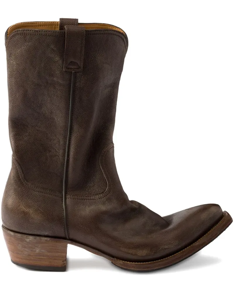 Prada Cowboystiefel aus Leder - Braun Braun