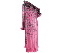 Crêpe-Kleid mit Rüschen - Rosa