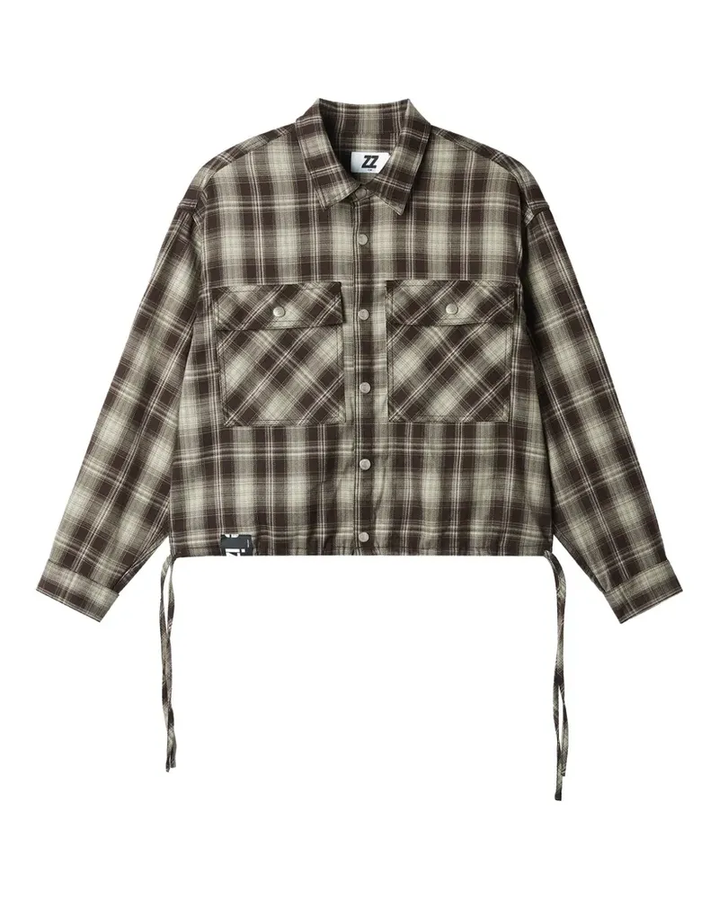 Izzue Kariertes Hemd mit Tasche - Braun Braun