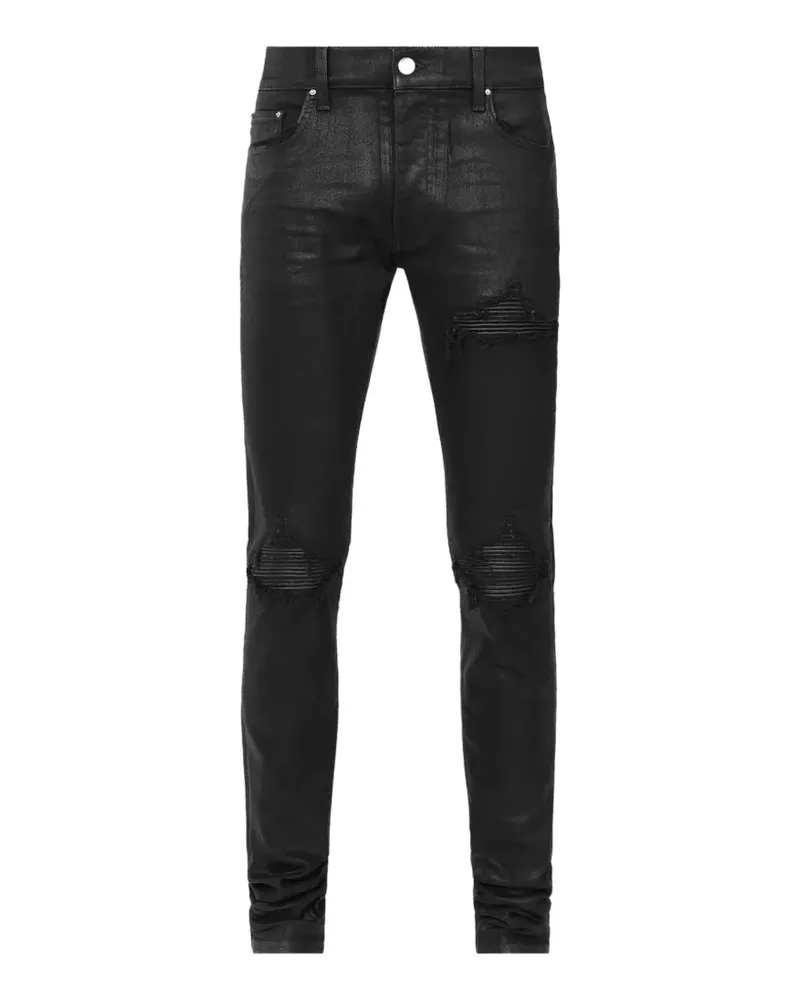 Amiri Beschichtete Jeans im Distressed-Look - Schwarz Schwarz