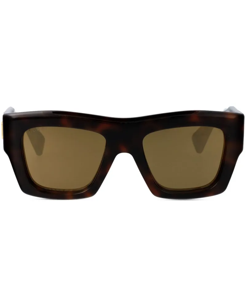 Gucci Sonnenbrille mit Logo - Braun Braun
