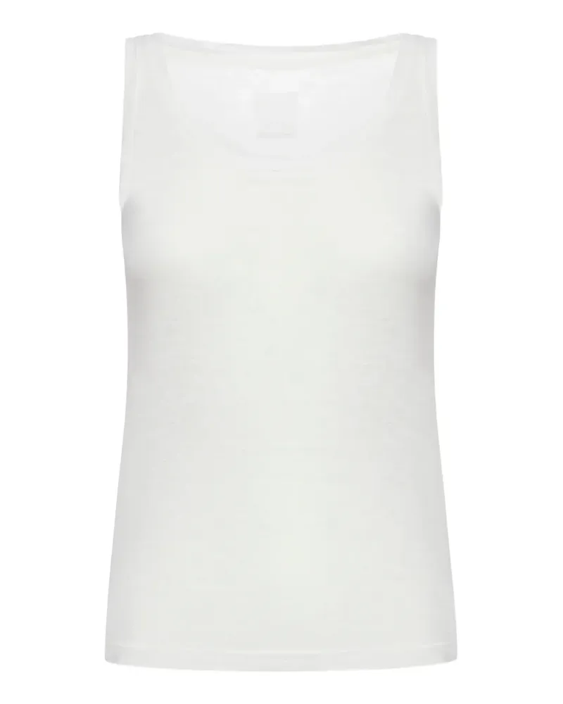 120% Lino scoop-neck sleeveless top - Weiß Weiß