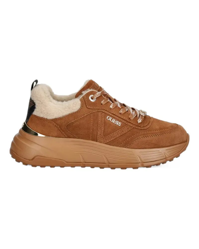Guess Facter Wildledersneakers mit Shearling-Besatz - Braun Braun
