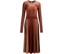 Gestreiftes Strickkleid - Orange
