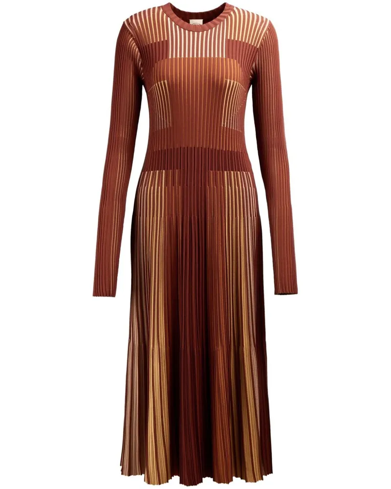TOD'S Gestreiftes Strickkleid - Orange Orange