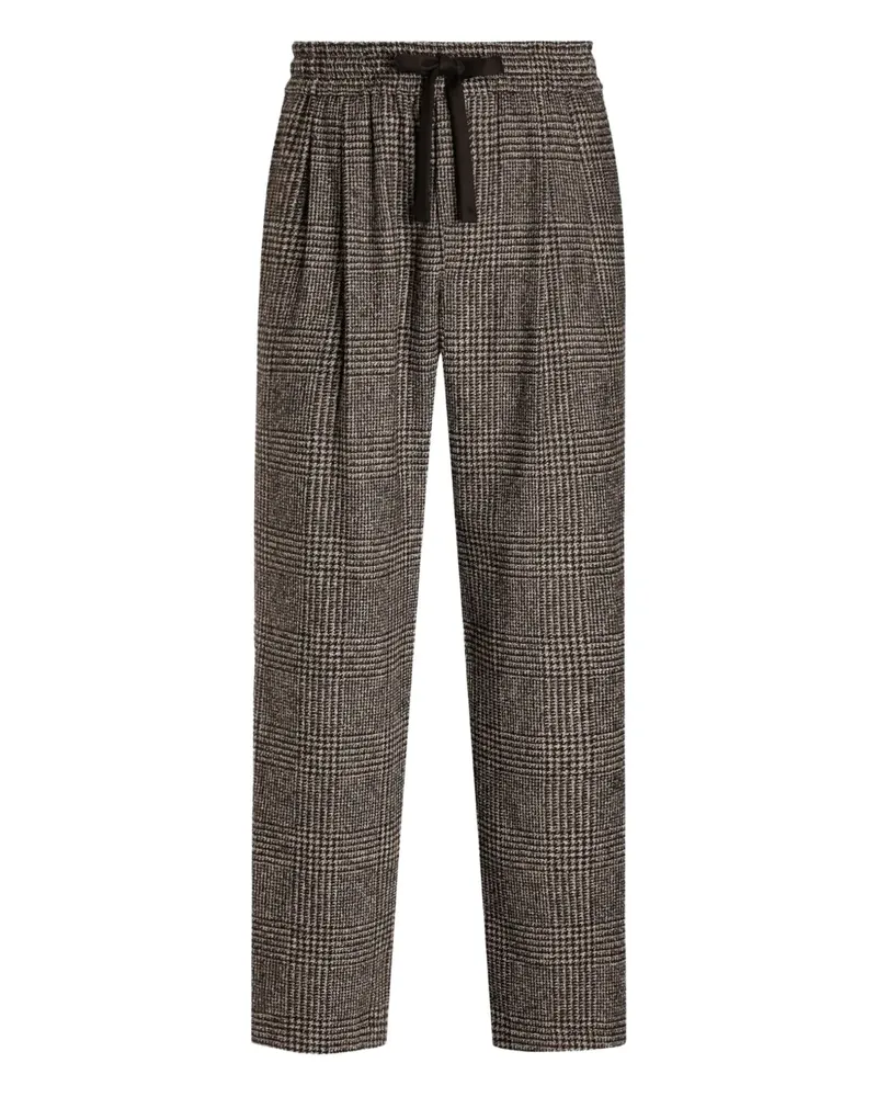 Dolce & Gabbana Karierte Hose mit Falten - Braun Braun