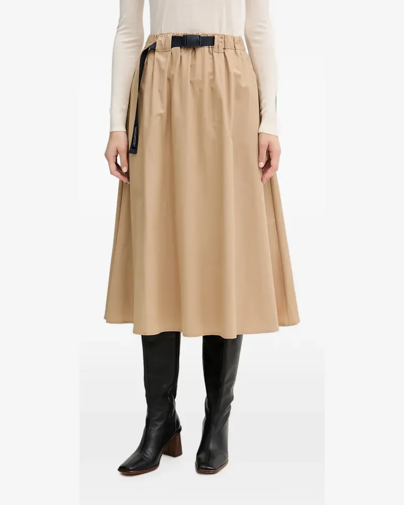 Benetton Ausgestellter Midirock mit Gürtel - Nude Nude