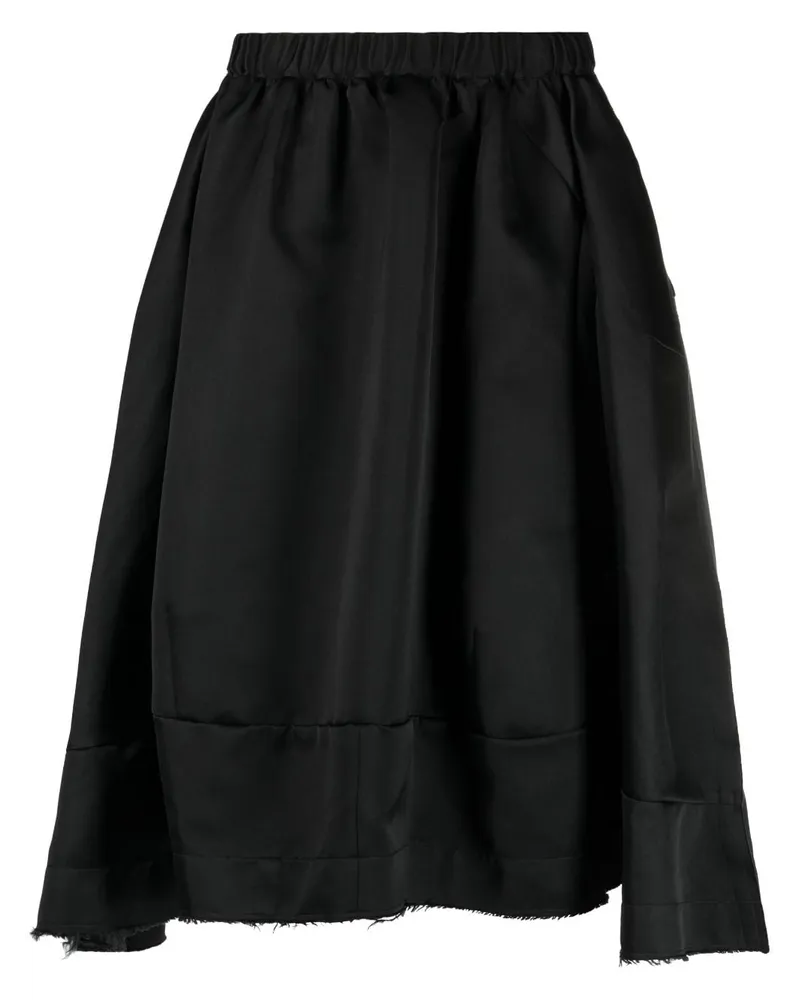 Comme des Garçons Asymmetrischer Midirock - Schwarz Schwarz