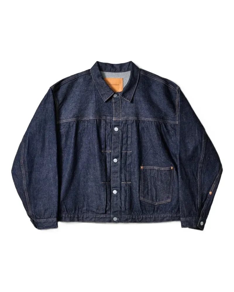 Kaptain Sunshine Geknöpfte Denim Tracker 1P Jacke - Blau Blau