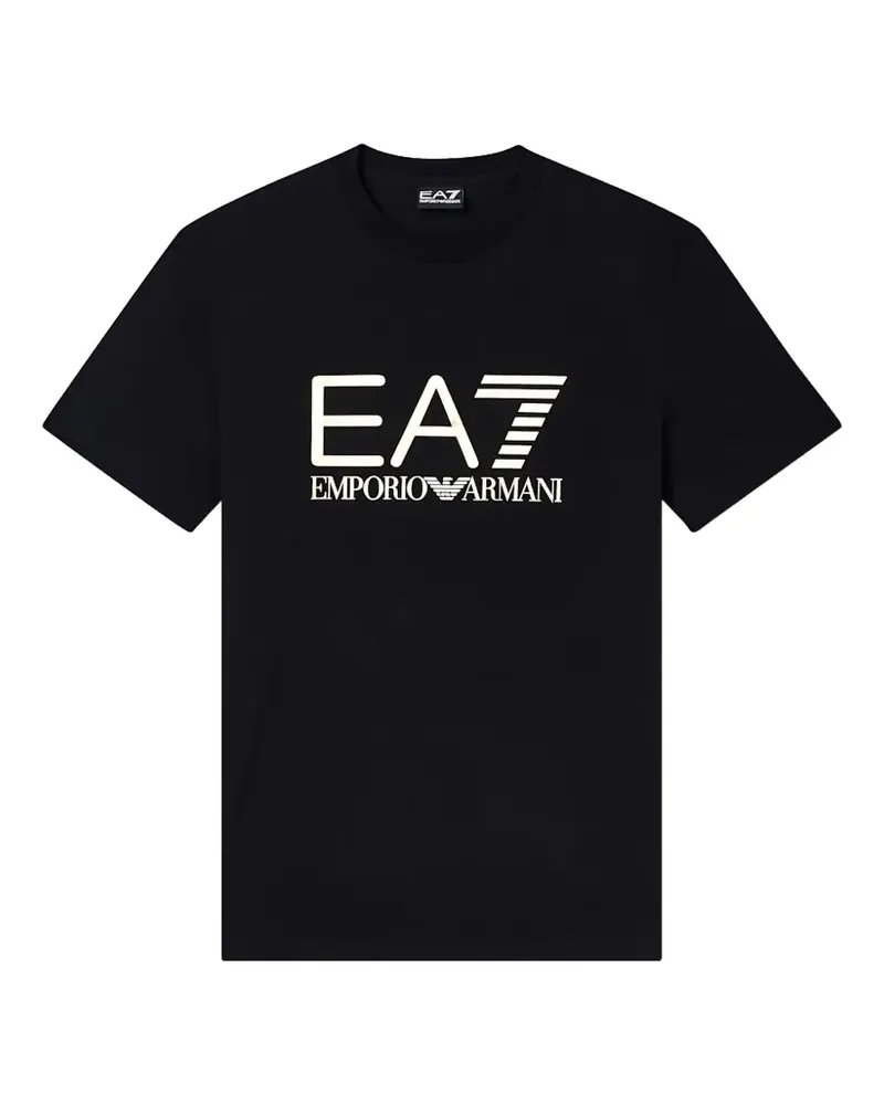 EA7 Core Identity logo-print short-sleeved T-shirt - Schwarz Schwarz
