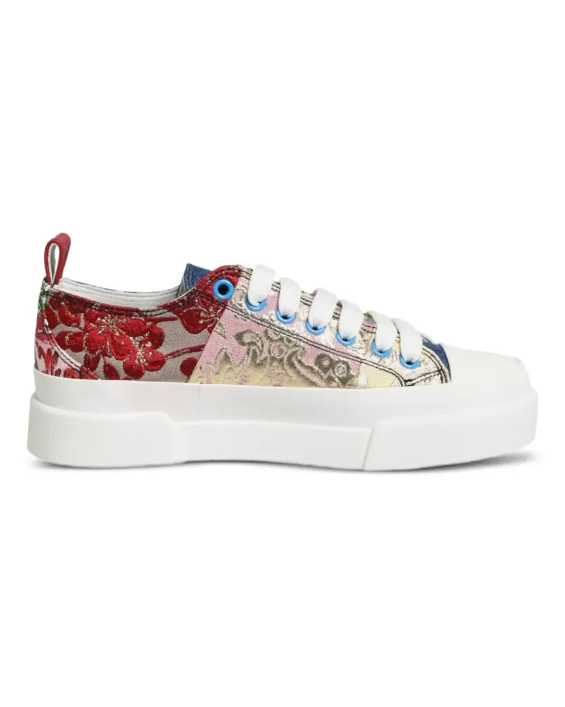 Dolce & Gabbana Sneakers im Patchwork-Look mit Brokat-Struktur - Rot Rot