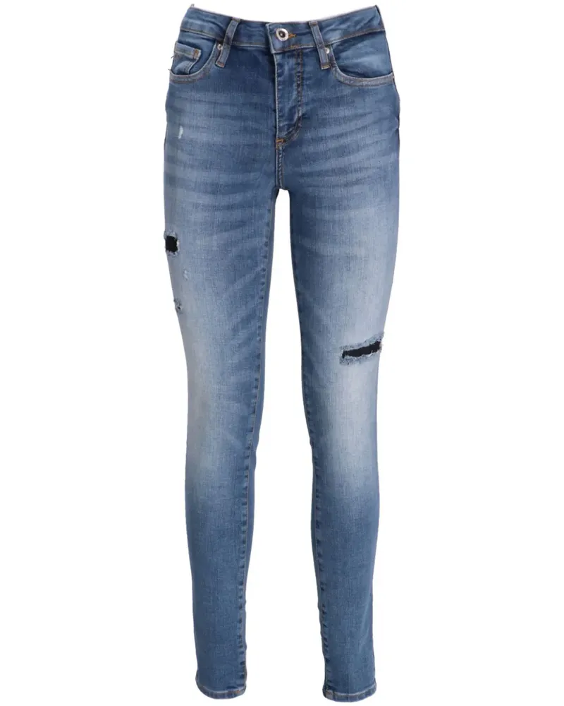 Armani Exchange Skinny-Jeans im Distressed-Look - Blau Blau