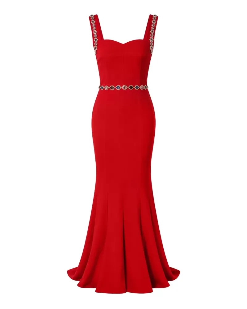 Dolce & Gabbana Meerjungfrauen-Maxikleid mit Kristallverzierung - Rot Rot
