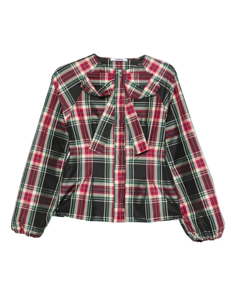 Vivetta bow-detail tartan-print shirt - Grün Grün