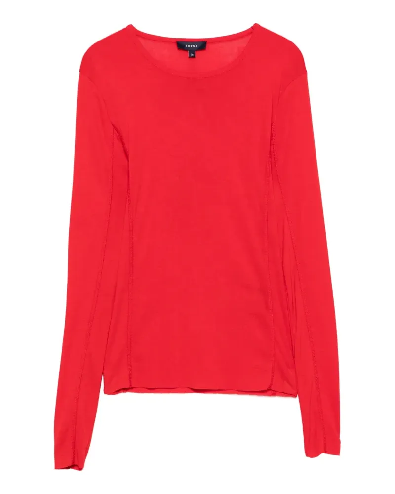 Soeur Lester Langarmshirt mit U-Boot-Ausschnitt - Rot Rot