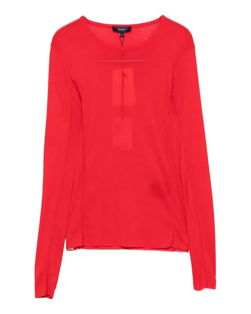 Soeur Lester long-sleeve boat-neck T-shirt - Rot Rot