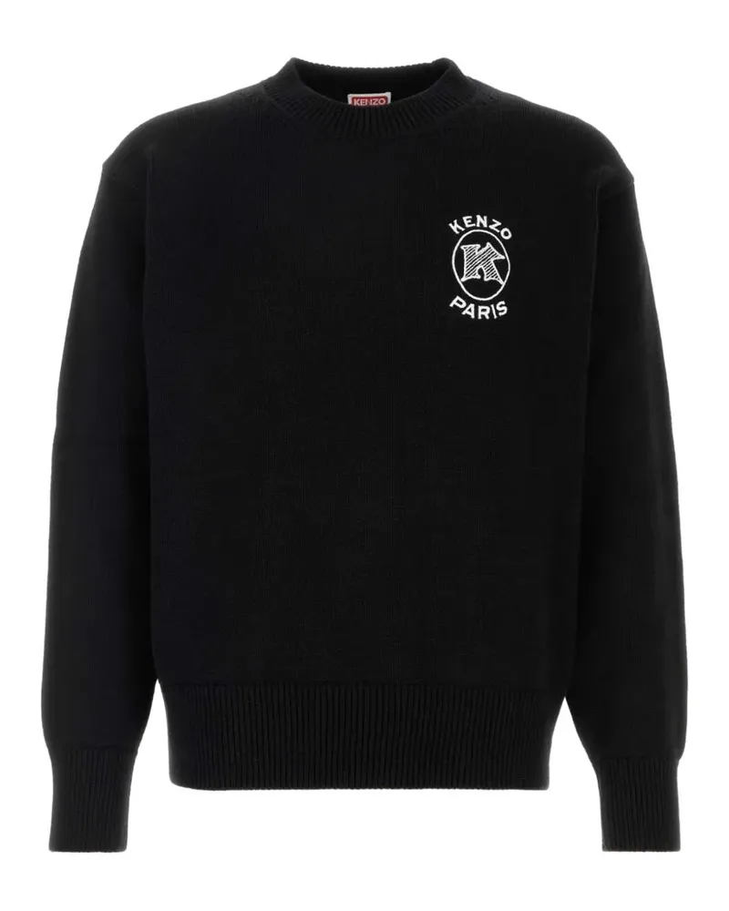 Kenzo logo-embroidery sweater - Schwarz Schwarz