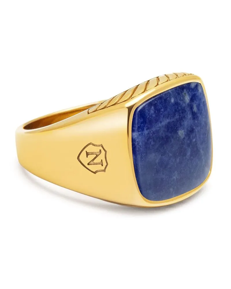 Nialaya Siegelring mit Dumortierit - Gold Gold