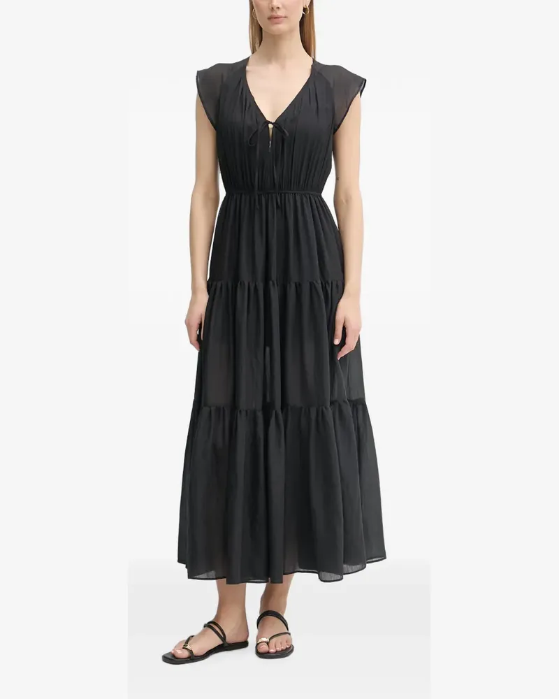 Gaudi tiered sleeveless maxi dress - Schwarz Schwarz