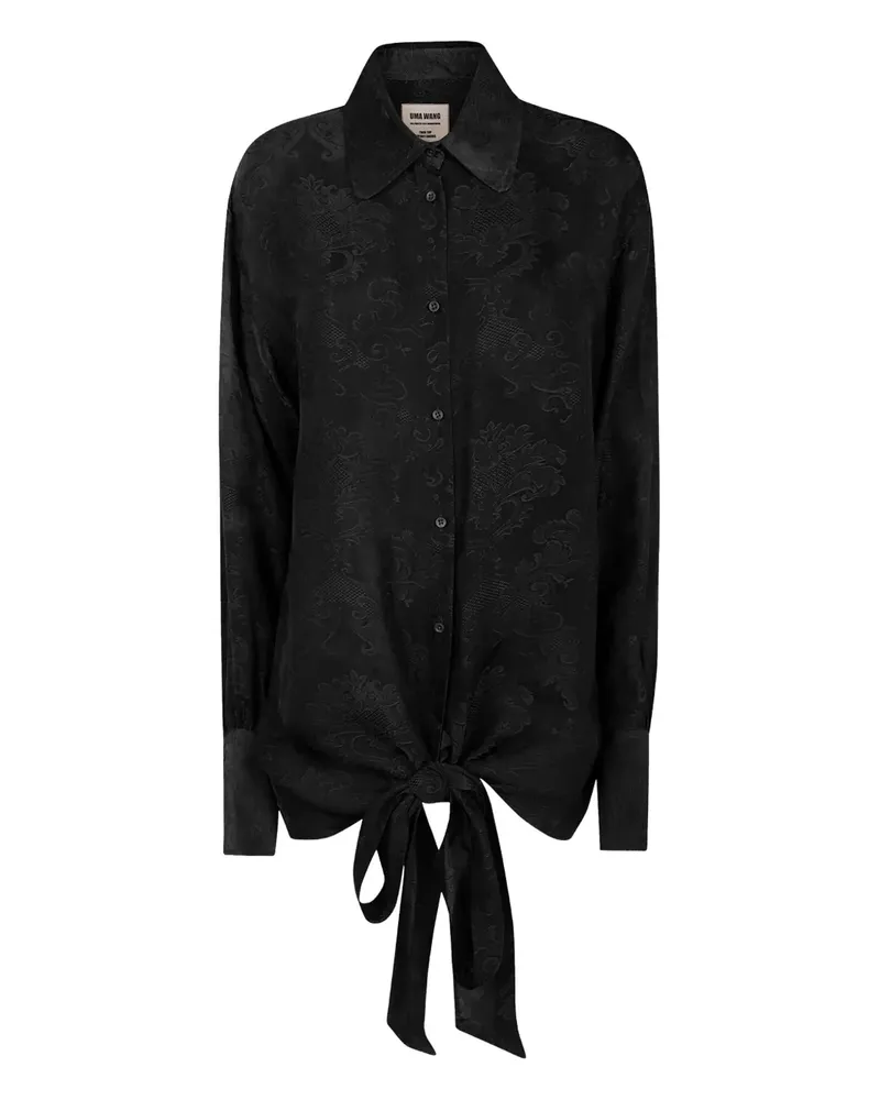 Uma Wang Gemustertes Hemd - Schwarz Schwarz