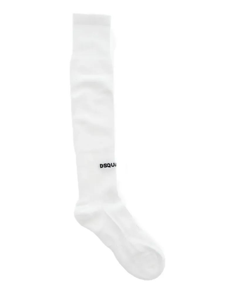 Dsquared2 logo-print soccer high socks - Weiß Weiß