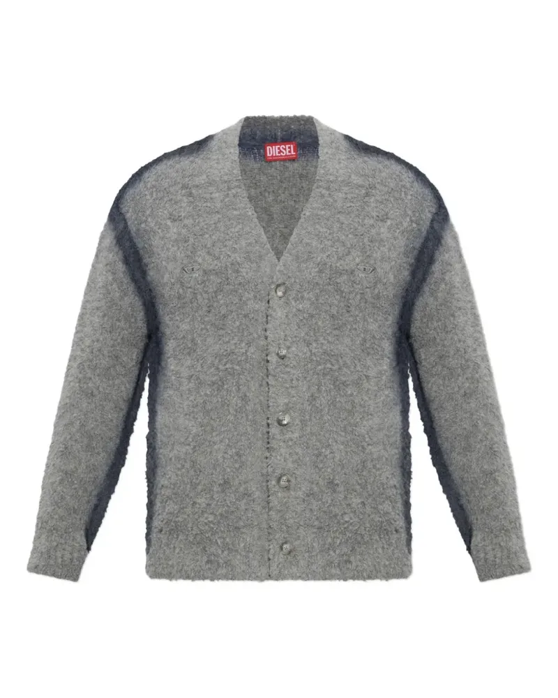 Diesel K-Remo Cardigan aus gebürstetem Strick - Grau Grau