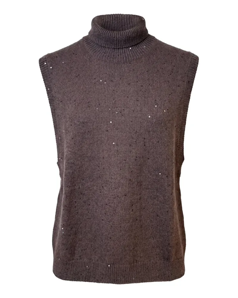 Brunello Cucinelli sequin-embellished roll-neck sweater - Braun Braun