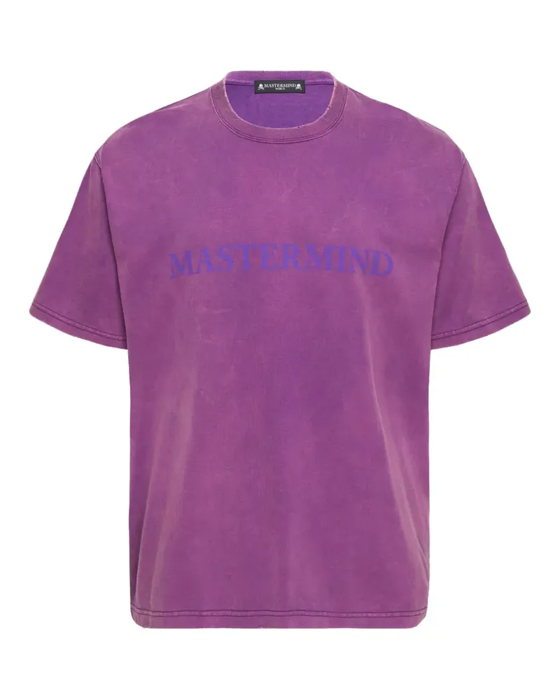 Mastermind Japan faded-effect logo-print T-shirt - Violett Violett