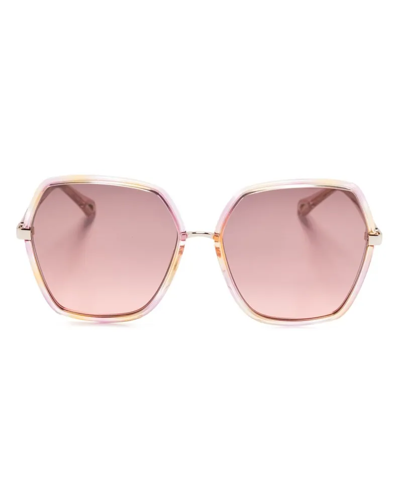 Chloé Sonnenbrille mit Oversized-Gestell - Gold Gold